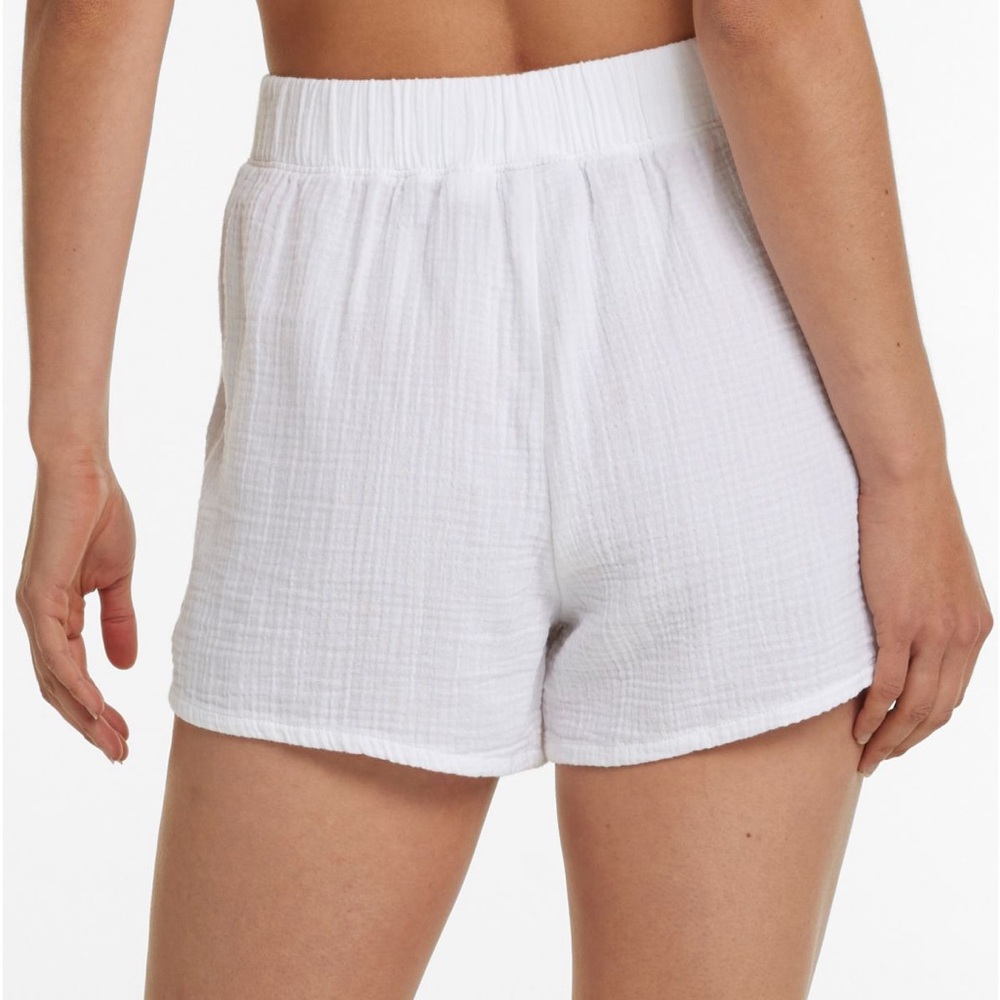 LL Bean Women's Cloud Gauze Cover-Up Shorts in White NWT Large